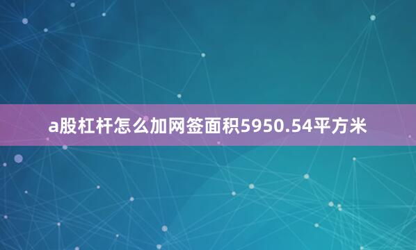 a股杠杆怎么加网签面积5950.54平方米