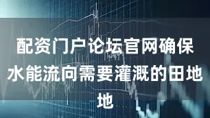 配资门户论坛官网确保水能流向需要灌溉的田地